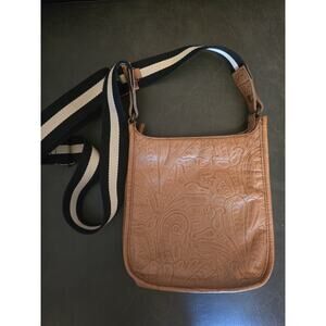 American Leather Co. Crossbody Handbag Brandy 100% Genuine Leather boho classic